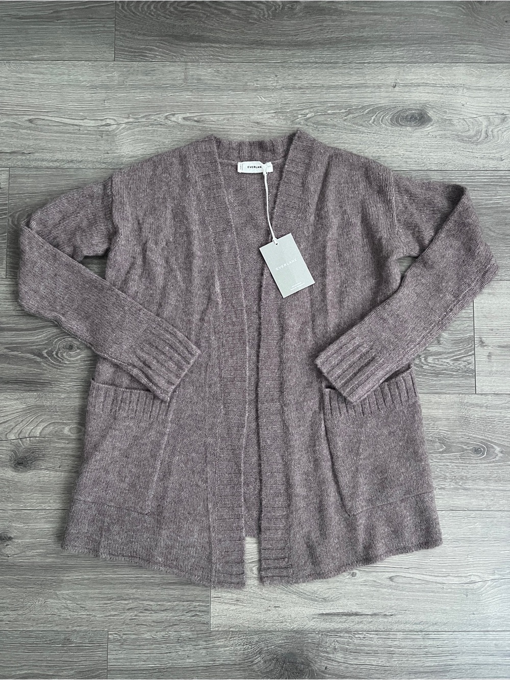 EVERLANE The Robe Cardigan Sweater XXS Taupe Alpaca Wool Soft Knit Relaxed Fit